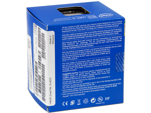 Procesador Intel Core i5-4570 de Cuarta Generación, 3.2 GHz (hasta 3.6 GHz) con Intel HD Graphics 4600, Socket 1150, L3 Caché 6 MB, Quad-Core, 22nm.
