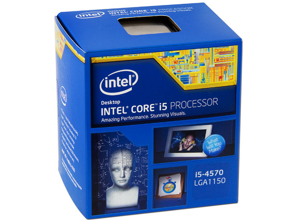 Procesador Intel Core i5-4570 de Cuarta Generación, 3.2 GHz (hasta 3.6 GHz) con Intel HD Graphics 4600, Socket 1150, L3 Caché 6 MB, Quad-Core, 22nm.