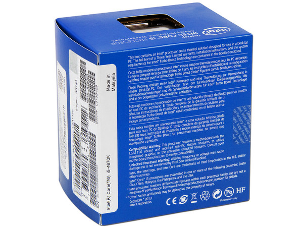 Procesador Intel Core i5-4670K de Cuarta Generación, 3.4 GHz (hasta 3.8 GHz) con Intel HD Graphics 4600, Socket 1150, L3 Caché 6 MB, Quad-Core, 22nm.