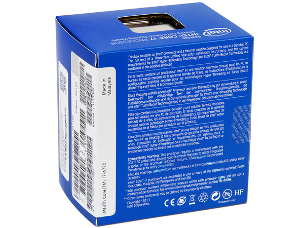 Procesador Intel Core i7-4770 de Cuarta Generación, 3.4 GHz (hasta 3.9 GHz)con Intel HD Graphics 4600, Socket 1150, L3 Caché 8 MB, Quad-Core, 22nm.