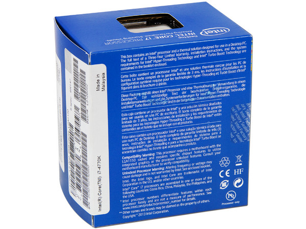 Procesador Intel Core i7-4770K de Cuarta Generación, 3.5 GHz (hasta 3.9 GHz) con Intel HD Graphics 4600, Socket 1150, L3 Caché 8 MB, Quad-Core, 22nm.