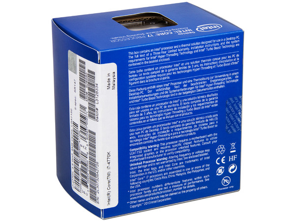 Procesador Intel Core i7-4770k de Cuarta Generación, 3.5 GHz con Intel HD Graphics 4600, Socket 1150, L3 Cache 8 MB, Quad-Core, 22nm.