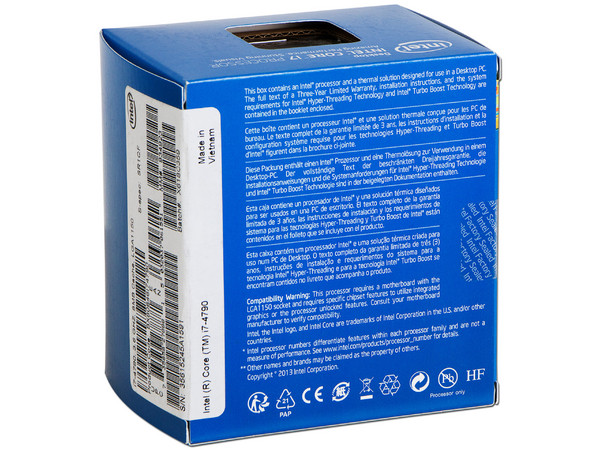Procesador Intel Core i7-4790 de Cuarta Generación, 3.6 GHz (hasta 4.0 GHz)con Intel HD Graphics 4600, Socket 1150, L3 Caché 8 MB, Quad-Core, 22nm.