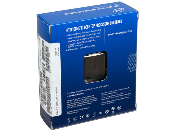 Procesador Intel Core i7-6700K de Sexta Generación, 4.0 GHz (hasta 4.2 GHz), con Intel HD Graphics 530, Socket 1151, L3 Caché 8 MB, Quad-Core, 14nm.