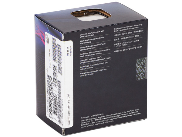 Procesador Intel Core i3-9100F de Novena generación, 3.6 GHz (hasta 4.2 GHz), Socket 1151, Caché 6MB, Quad-Core, 14nm. No incluye gráficos integrados