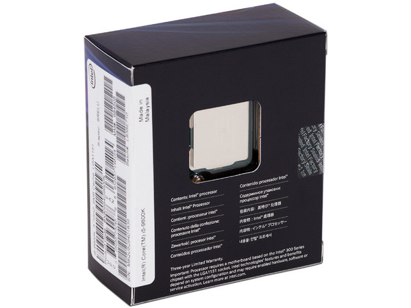 Procesador Intel Core i5-9600K de Novena Generación, 3.7 GHz (hasta 4.6 GHz) con Intel UHD Graphics 630, Socket 1151, Caché 9 MB, Six-Core, 14nm. No incluye disipador