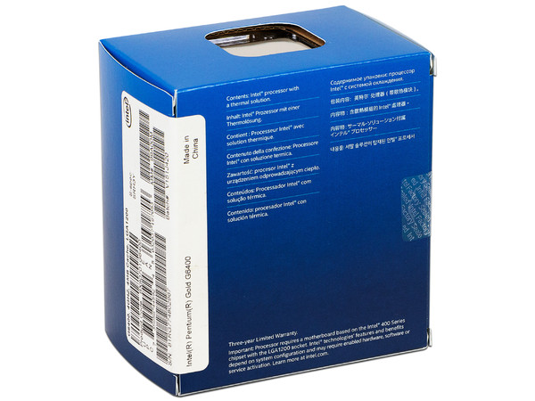 Procesador Intel Pentium G6400 de Décima Generación, 
4.0 GHz, 
Con Gráficos UHD Graphics 610 y Con Disipador, 
Socket 1200, 
Caché 4MB, Dual-Core, 14nm.