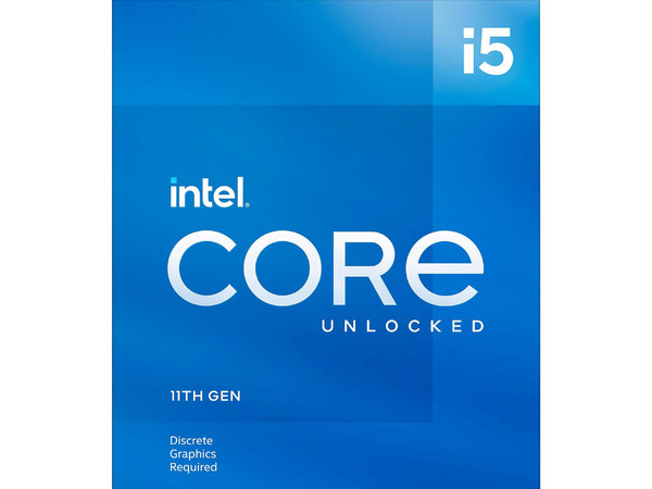 Procesador Intel Core i5-11600KF de Onceava Generación, 3.9 GHz (hasta 4.9 GHz), Socket 1200, Caché 12 MB, Six-Core, 14nm, No incluye disipador y gráficos integrados.