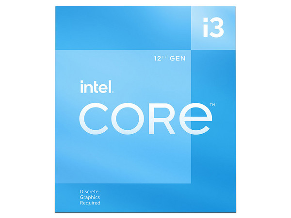 Procesador Intel Core i3-12100F de Doceava Generación, 
3.3 GHz (hasta 4.3 GHz), 
Sin Gráficos Integrados y Con Disipador, 
Socket 1700, 
Caché 12 MB, 4 núcleos.