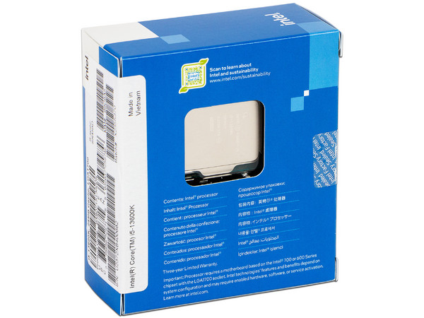 Procesador Intel Core i5-13600K de 13a Generación, 3.5 GHz (hasta 5.1 GHz), Socket 1700, Caché 24 MB. No incluye disipador.