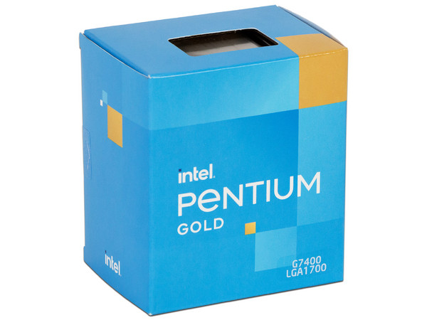Procesador Intel Pentium G7400 de Doceava Generación, 
3.70 GHz, 
Con Gráficos UHD Graphics 710 y Con Disipador, 
Socket 1700, Caché 6MB, 
Dual-Core, 14nm.