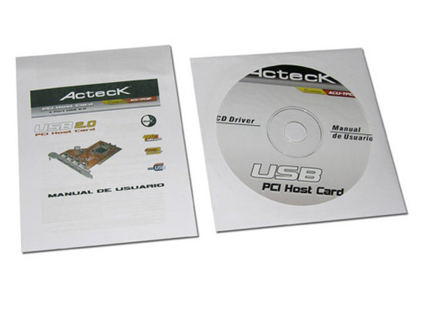 Tarjeta Controladora Acteck PCI, con 5 puertos USB 2.0 (4 externos y 1 interno)