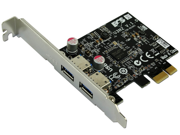 Tarjeta Controladora ECS con 2 puertos USB 3.0  (compatibles con USB 2.0). PCI-E x1