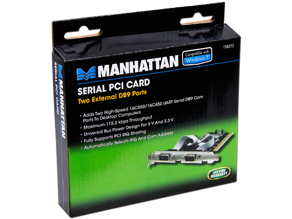 Tarjeta Controladora Manhattan con 2 Puertos Seriales DB9, PCI.