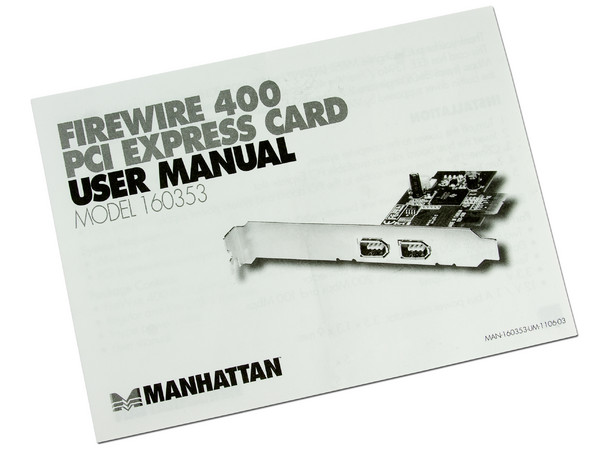 Tarjeta Controladora Manhattan con 2 Puertos Firewire (400), PCI Express
