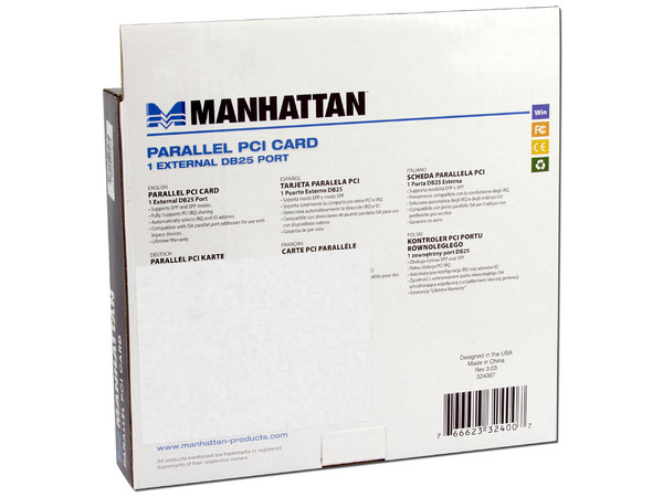 Tarjeta Controladora Manhattan con 1 puerto Paralelo DB25, PCI   