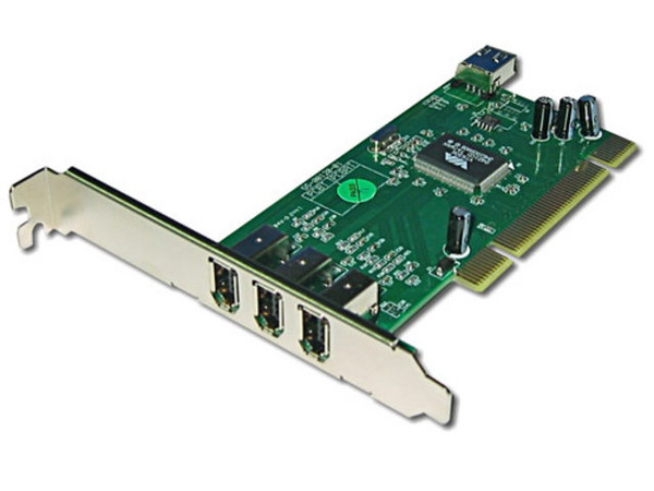 Tarjeta Controladora PCI, con 4 puertos FireWire (3 externos y 1 interno)