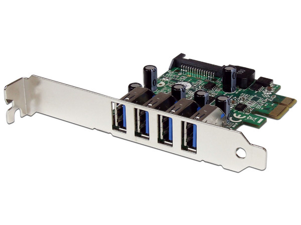 Tarjeta Adaptador PCI Express PCI-E USB 3.0 con UASP de 4 Puertos.