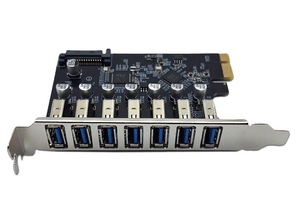 Tarjeta Controladora X-Media XM-PEX-U307, 7 Puertos USB 3.0 con PCI Express. Colores Metálico y Marina.