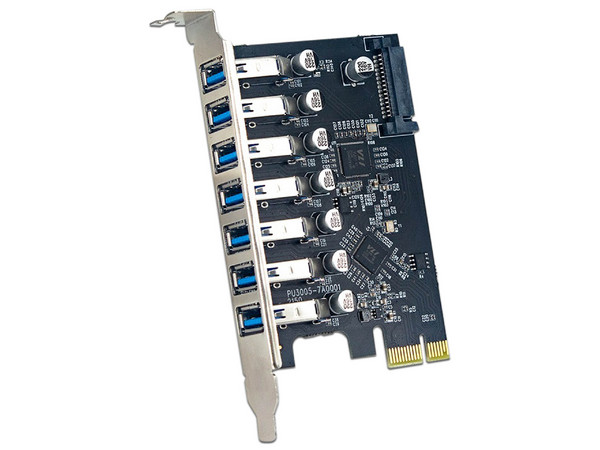 Tarjeta Controladora X-Media XM-PEX-U307, 7 Puertos USB 3.0 con PCI Express. Colores Metálico y Marina.