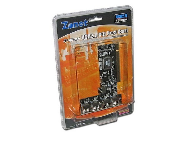 Tarjeta Controladora PCI Zonet, con 5 puertos USB 2.0 (4 externos y 1 interno)