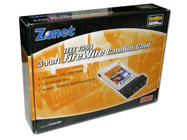 Tarjeta Controladora Zonet PCMCIA, con 3 Puertos FireWire (1394)