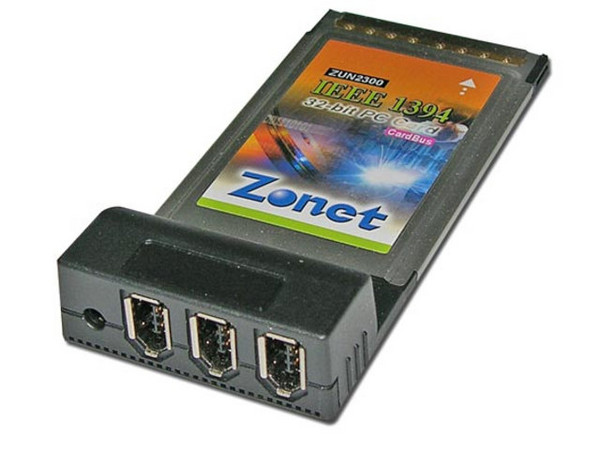 Tarjeta Controladora Zonet PCMCIA, con 3 Puertos FireWire (1394)