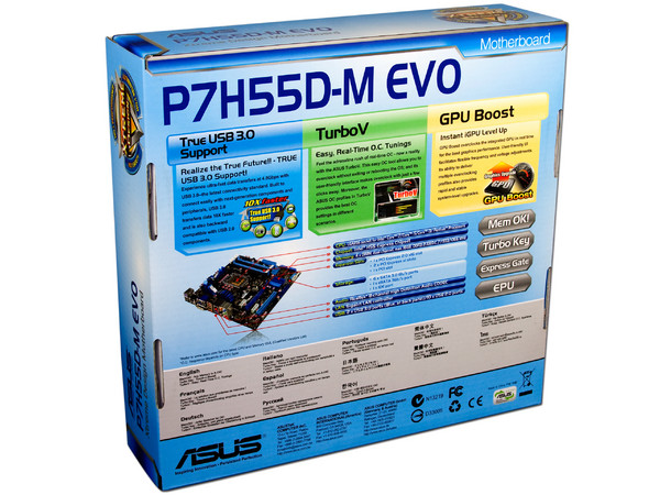 T. Madre Asus P7H55D-M EVO, ChipSet Intel H55 Exp.,
Soporta: Core i7, Core i5 y Core i3 de Socket 1156,
Integrado: Audio 5.1, Red 10/100/1000,
Memoria: DDR3 2133(O.C.)/1066MHz, 16GB Max,
mATX, Ptos: 1xPCEx16, 2xPCEx1, 1xPCI