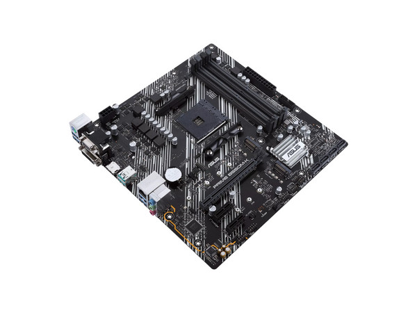 T. Madre ASUS PRIME B550M-K:
Chipset AMD B550,
Segmento Medio,
Soporta: AMD Ryzen 3ra, 4ta y 5ta Generación, Socket AM4,
Memoria: DDR4 4600/3866/2133 MHz, 128GB Max,
Integrado: Audio HD, Red, USB 3.0, SATA 3.0, M.2,
Micro-ATX, Ptos: 1xPCIE 4.0 x16