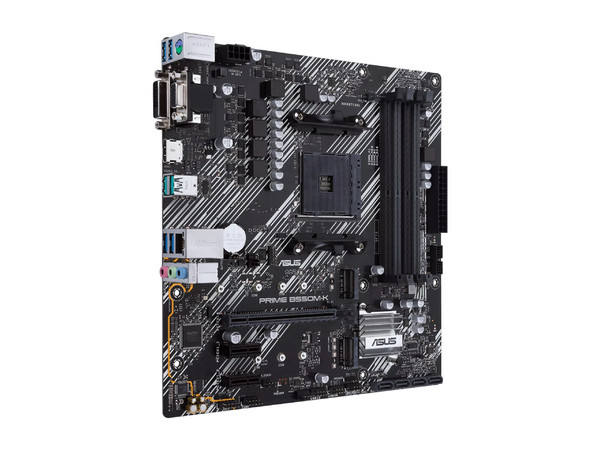 T. Madre ASUS PRIME B550M-K:
Chipset AMD B550,
Segmento Medio,
Soporta: AMD Ryzen 3ra, 4ta y 5ta Generación, Socket AM4,
Memoria: DDR4 4600/3866/2133 MHz, 128GB Max,
Integrado: Audio HD, Red, USB 3.0, SATA 3.0, M.2,
Micro-ATX, Ptos: 1xPCIE 4.0 x16