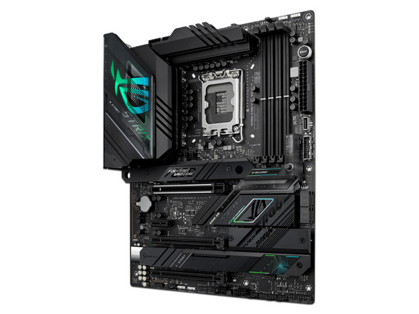T. Madre Asus ROG Strix Z790-F Gaming WiFi, Chipset Intel Z790,
Soporta: Intel 12va y 13va Generación, Socket 1700,
Memoria: DDR5 7800+/5800/4800MHz, 128GB Max,
Integrado: AudioHD, Red, USB 3.2 y SATA 3.0, M.2,
ATX, Ptos: 1xPCIE5.0x16, 2xPCIE4.0x16.