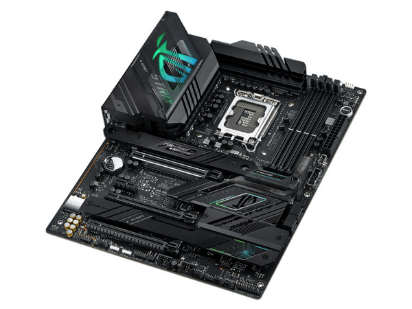 T. Madre Asus ROG Strix Z790-F Gaming WiFi, Chipset Intel Z790,
Soporta: Intel 12va y 13va Generación, Socket 1700,
Memoria: DDR5 7800+/5800/4800MHz, 128GB Max,
Integrado: AudioHD, Red, USB 3.2 y SATA 3.0, M.2,
ATX, Ptos: 1xPCIE5.0x16, 2xPCIE4.0x16.