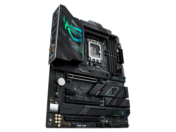T. Madre Asus ROG Strix Z790-F Gaming WiFi, Chipset Intel Z790,
Soporta: Intel 12va y 13va Generación, Socket 1700,
Memoria: DDR5 7800+/5800/4800MHz, 128GB Max,
Integrado: AudioHD, Red, USB 3.2 y SATA 3.0, M.2,
ATX, Ptos: 1xPCIE5.0x16, 2xPCIE4.0x16.