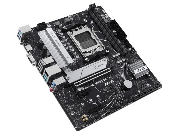 T. Madre ASUS PRIME B650M-K:
Chipset AMD B650,
Segmento: Alto,
Soporta: Procesadores AMD Ryzen Serie 8000 y 9000, Socket AM5,
Memoria: DDR5 6400MHz, 96GB Max,
Integrado: HDMI 2.1, Audio HD, USB,
Micro ATX, Ptos: 1xPCIE4.0x16.