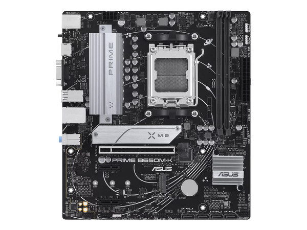T. Madre ASUS PRIME B650M-K:
Chipset AMD B650,
Segmento: Alto,
Soporta: Procesadores AMD Ryzen Serie 8000 y 9000, Socket AM5,
Memoria: DDR5 6400MHz, 96GB Max,
Integrado: HDMI 2.1, Audio HD, USB,
Micro ATX, Ptos: 1xPCIE4.0x16.
