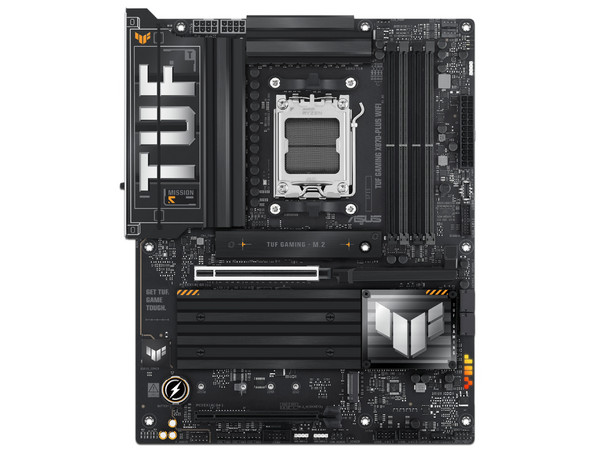 T. Madre ASUS TUF GAMING X870-PLUS WIFI: Chipset X870, 
Segmento: Alto/Gamer,
Soporta AMD Ryzen 9000/ 8000 & 7000, Socket AM5,
Memoria: DDR5 8000,6400, 6000 MHz, 192GB Max,
Audio HD,Wi-Fi 7, USB 4.0, SATA 3.0, M.2, 
ATX, PCIe 5.0