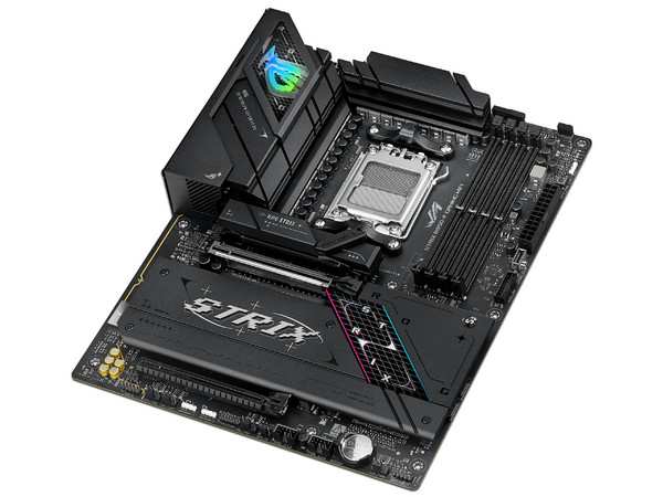 T. Madre ASUS ROG STRIX B850-F GAMING WIFI, 
Chipset AMD B850,  
Segmento: Alto/Gamer,
Soporta: AMD Ryzen 7000 y 8000 Series, Socket AM5,
RAM: DDR5 8000 MHz Máx., 192GB, 
Audio HD Realtek ALC4080, Wi-Fi 7,
SATA 3.0, M.2 (4x),
ATX, Ptos: 2xPCIEx16.