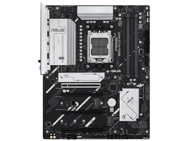 T. Madre ASUS PRIME B850-PLUS WiFi, 
Chipset AMD B850,
Segmento: Alto,
Soporta Ryzen Serie 9000, 8000 y 7000, Socket AM5,
Memoria 8000+MT/s DDR5 hasta 256 GB,
Audio HD, Red y Wi-Fi 6E,
USB 3.2, SATA 3.0, M.2,
ATX, Ptos: PCIe 5.0 x16, PCIe 4.0 x16.