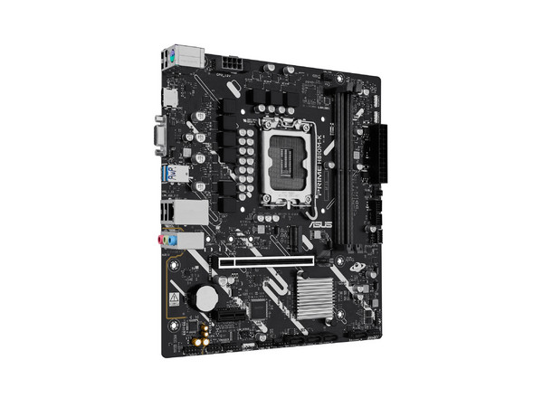 T. Madre ASUS PRIME H810M-K: 
Chipset Intel H810, 
Segmento: Básico, Socket 1851, 
Soporta: Procesadores Intel Ultra, 
Memoria: DDR5 6400MHz, Integrado: AudioHD, Red, USB, 
M.2, Micro-ATX, 
Ptos: 1xPCIE4.0x16, 1xPCIE4.0x1.