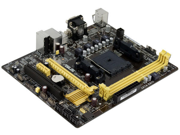 T. Madre ASUS A55BM-K, Chipset AMD A55 FCH,
Soporta: AMD A10/ A8/ A6/ A4/ AthlonX4 de Socket FM2+,
Memoria: DDR3 2133 / 1866 / 1600 / 1333 MHz, 32GB Max,
Integrado: Audio HD, Red,
Micro-ATX, Ptos: 1xPCIE 3.0 x16, 1xPCIEx1