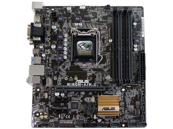 T. Madre ASUS B150M-A/M.2, ChipSet Intel B150,
Soporta: Intel Core i7/Core i5/Core i3/Pentium/Celeron de Socket 1151,
Memoria: DDR4 2133 MHz Non-ECC, 64GB Max,
SATA 3.0, USB 3.0,
Integrado: Audio HD, Red Gigabit, 
Micro-ATX.