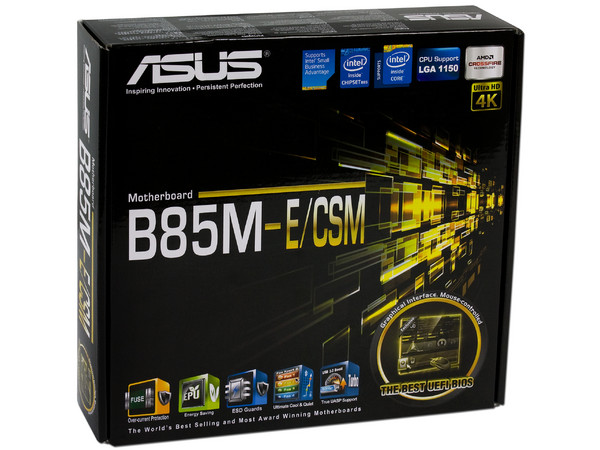 T. Madre ASUS B85M-E/CSM, ChipSet Intel B85,
Soporta: Core i7/i5/i3 de Socket 1150,
Memoria: DDR3 1600/1333/1066 MHz, 32GB Max,
Integrado: Audio HD, Red,
USB 3.0 y SATA 3.0,
Micro-ATX, Ptos: 1xPCIEX16, 1xPCIEX1