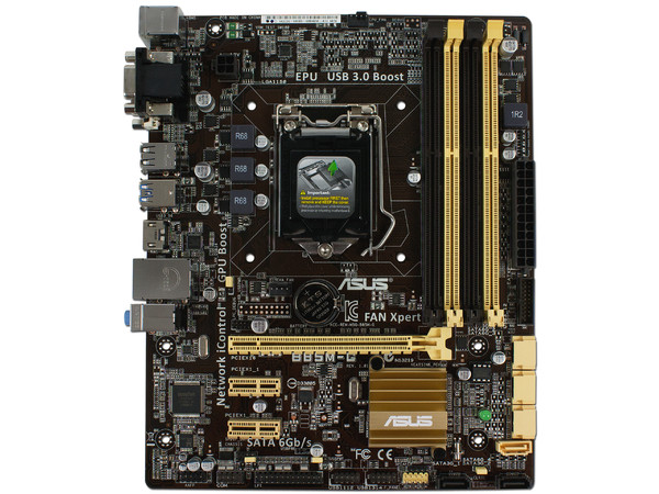 T. Madre ASUS B85M-G, ChipSet Intel B85 Exp.,
Soporta: Core i7/i5/i3 de Socket 1150,
Memoria: DDR3 1600/1333/1066 MHz, 32GB Max,
Integrado: Audio HD, Red,
USB 3.0 y SATA 3.0,
Micro-ATX, Ptos: 1xPCIE 3.0 x16, 2xPCIEx1