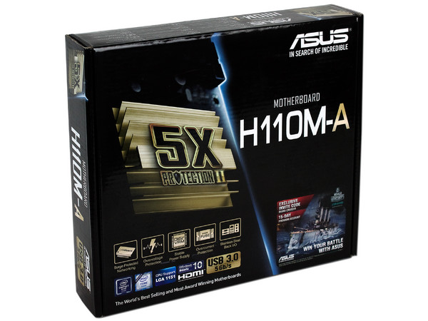 T. Madre H110M-A, ChipSet Intel H110,
Soporta: Intel Core i7/Core i5/Core i3/Pentium/Celeron de Socket 1151,
Memoria: DDR4 2133 MHz, 32GB Max,
SATA 3.0, USB 3.0,
Integrado: Audio HD, Red Gigabit,
Micro-ATX, Ptos: 1xPCIE 3.0 x16, 2xPCIE 2.0 x1.