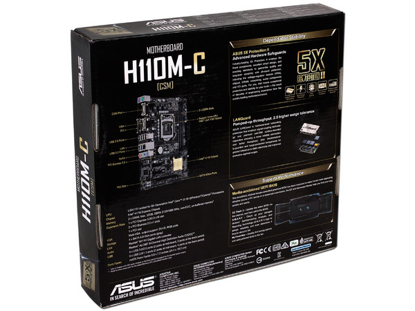 T. Madre H110MC/CSM, ChipSet Intel H110, 
Soporta: Intel Core i7/Core i5/Core i3/Pentium/Celeron de Socket 1151, 
Memoria: DDR4 2133 MHz, 32GB Max,
SATA 3.0, USB 3.0,
Integrado: Audio HD, Red Gigabit, 
Micro-ATX, Ptos: 1xPCIE 3.0 x16, 1xPCIE 2.0 x1,