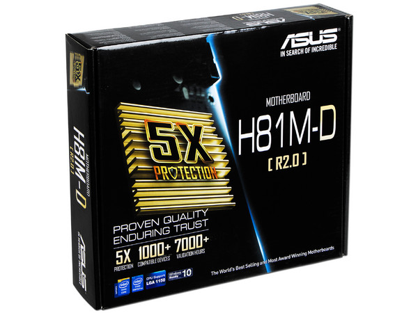 T. Madre ASUS H81M-D R2.0, Chipset Intel H81, 
Soporta: Core i7/i5/i3 de Socket 1150, 
Memoria: DDR3 1600/1333/1066 MHz, 16GB Max, 
Integrado: Audio HD, Red, 
USB 3.0 y SATA 3.0, 
Micro-ATX, Ptos: 1xPCIE x16, 2xPCIE 2.0 x1
