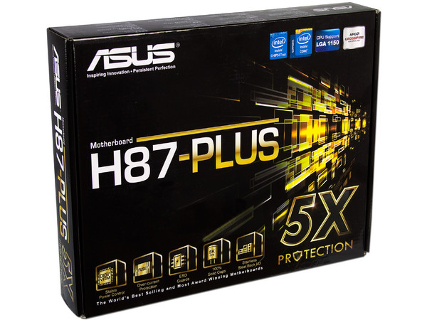 T. Madre ASUS H87-PLUS, Chipset Intel H87 Exp.,
Soporta: Core i7/i5/i3 de Socket 1150,
Memoria: DDR3 1600/1333/1066 MHz, 32GB Max,
Integrado: Audio HD, Red,
USB 3.0 y SATA 3.0,
ATX, Ptos: 1xPCIE 3.0 X16, 2xPCIEX1
