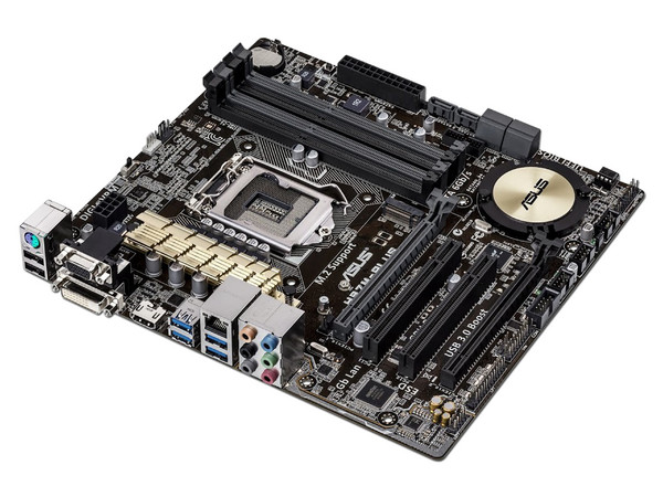 T. Madre Asus H97M-PLUS, ChipSet H97,
Soporta: Core i7/i5/i3 de Socket 1150,
Memoria: DDR3 1600/1333 MHz, 32GB Max,
Integrado: Audio HD, Red,
USB 3.0 y SATA 3.0,
mATX, Ptos: 1xPCIEx16, 1xPCIEx4