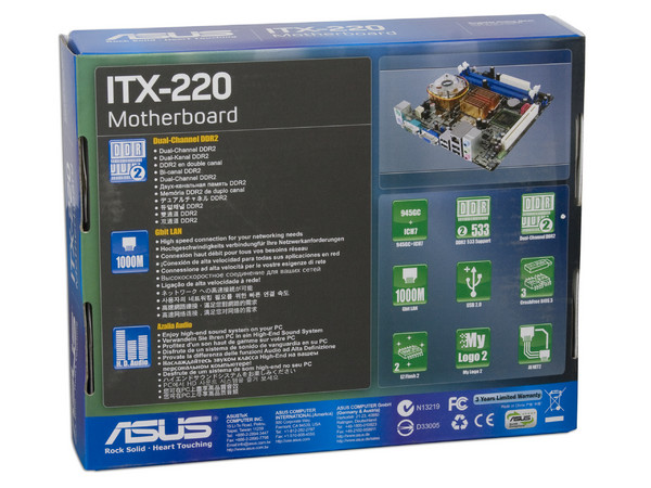 T. Madre Asus Mini-ITX ITX-220,
Procesador Integrado Intel Celeron 220,
Integrado: Audio, Red, Video Intel GMA 950,
Memoria: DDR2 533, 2 Bancos, 4GBMax,
Ptos: 1xPCI. Compatible con Gabinetes mITX.