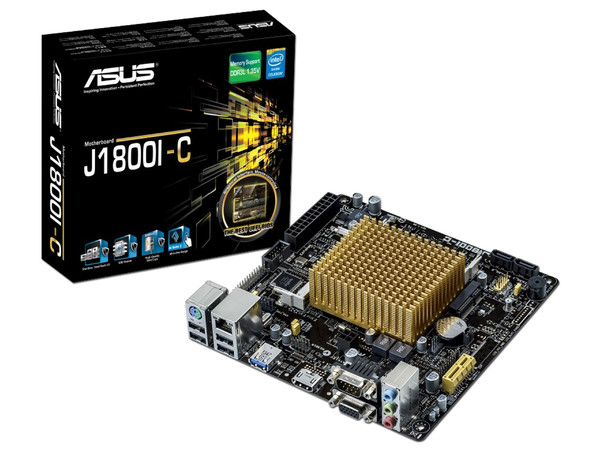 T. Madre ASUS J1800I-C,
Procesador Integrado Intel Celeron J1800 (hasta 2.58 GHz),
Memoria: DDR3L 1333 MHz, 8 GB Max,
Integrado: Audio, Red, Video Intel HD Graphics,
SATA 3.0 y USB 3.0,
Mini ITX, Ptos: 1xPCIEx1